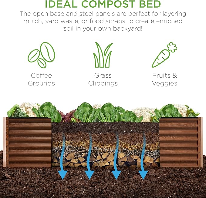 Best Choice Products 8x4x2ft Outdoor Metal Raised Garden Bed, Deep Root Planter - Image 4