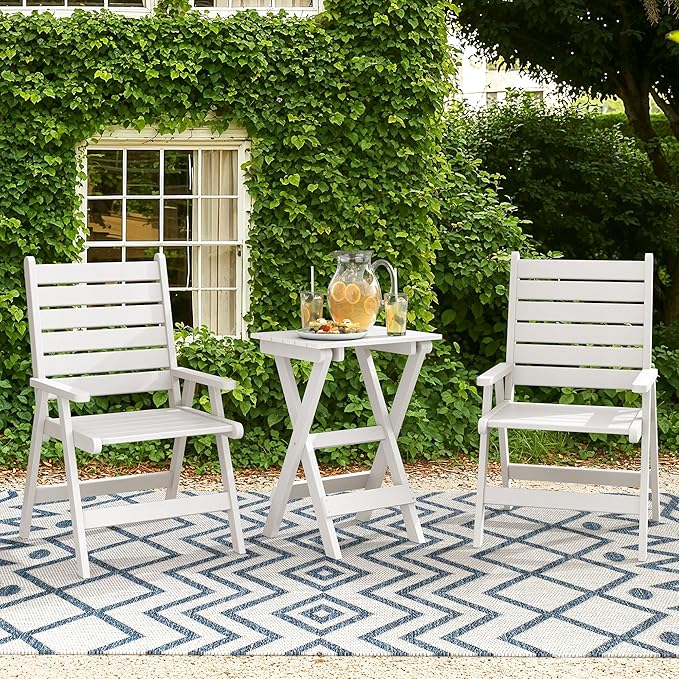 LUE BONA 27 inch Folding Side Table, HDPS Outside End Table - Image 2