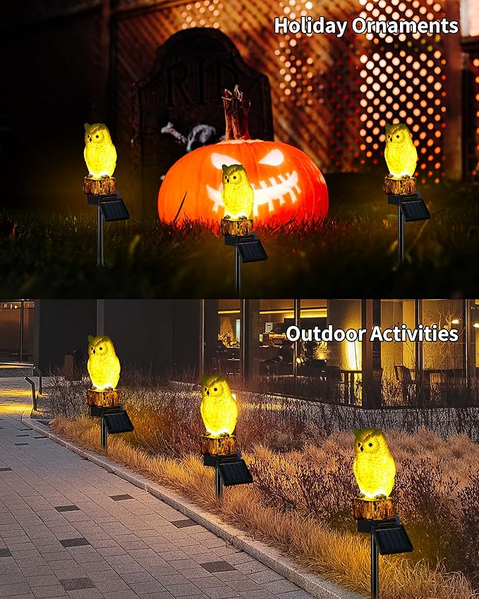 iStatue Owl Solar Decorative Garden Stake Lighting, Waterproof Cute Animal - Image 4