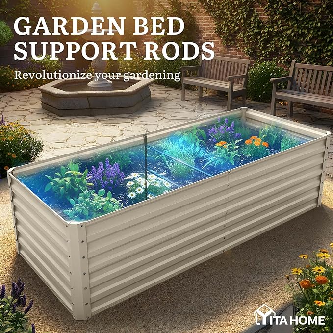 YITAHOME 6x3x2ft Large Raised Garden Bed Kit, Galvanized Metal Planter Box - Image 7