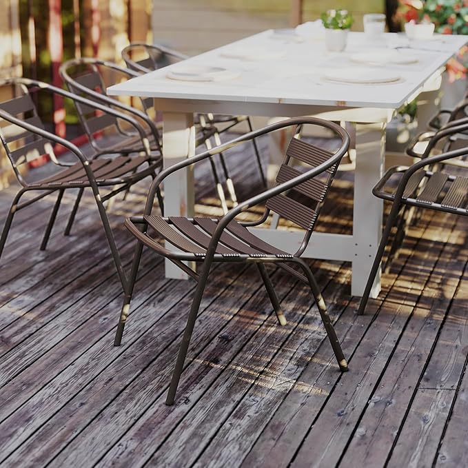 Flash Furniture Lila Bronze Metal Restaurant Stack Chair - Image 6