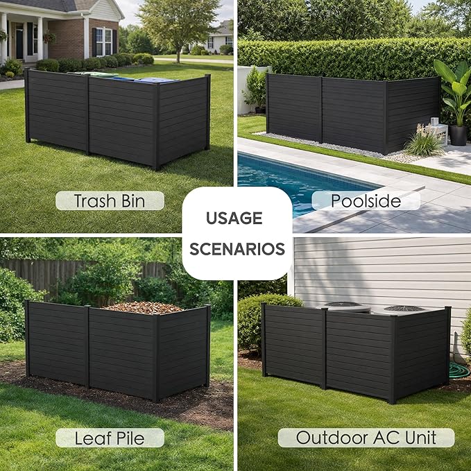 Kozyard 50" W x 48" H Outdoor Privacy Screens Aluminum Post, Air Conditioner - Image 6