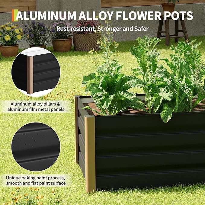 Garvee Commercial Aluminum Raised Garden Bed 8' x 3.5' x 16", Extra Large - Image 3