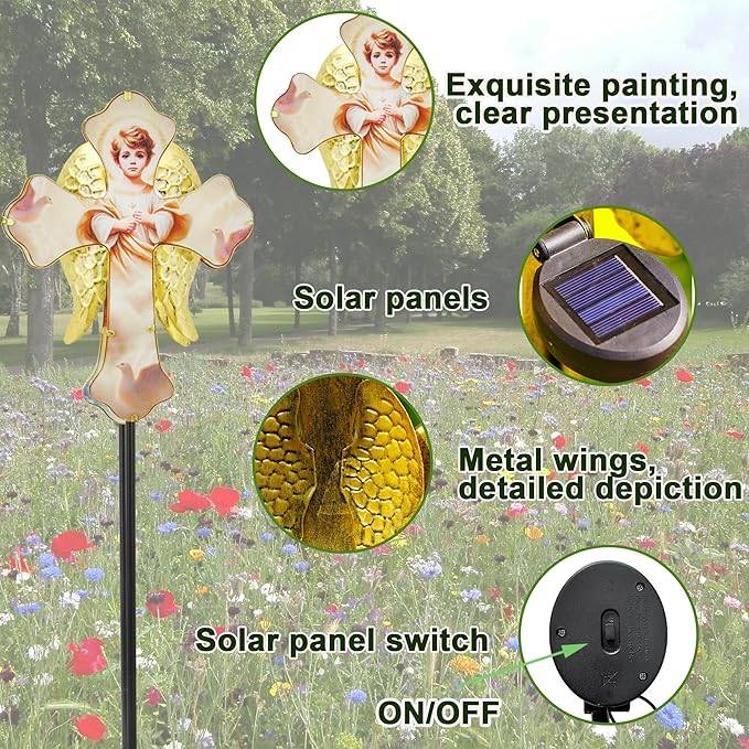 Solar Little Angel, Child Cross Garden Lights - Image 4