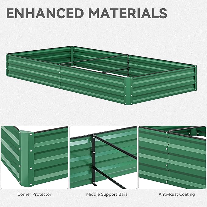 YITAHOME 96x48x12 in 2pcs Galvanized Raised Garden Bed Kit, Large Metal Planter - Image 7