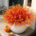 Artificial Fall Outdoor Faux Plants Decoration, 12 Bundles Fake Monkey Grass by Ammyoo