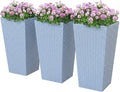 Outsunny Tall Planters for Outdoor Plants Set of 3, 24 in Taper Planters by Outsunny