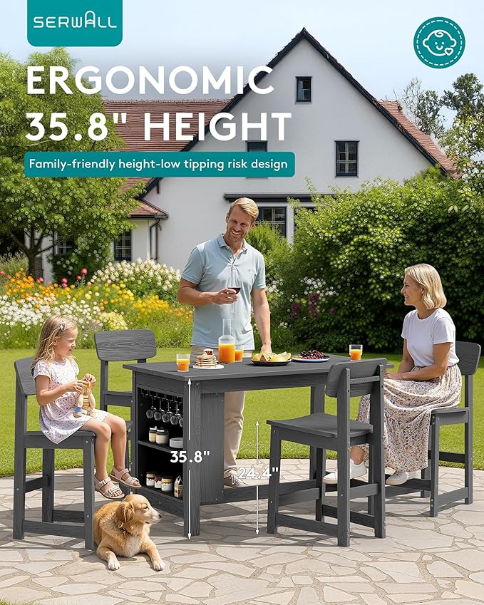 SERWALL 8-Piece Counter Height DiningTable Sets - Image 3