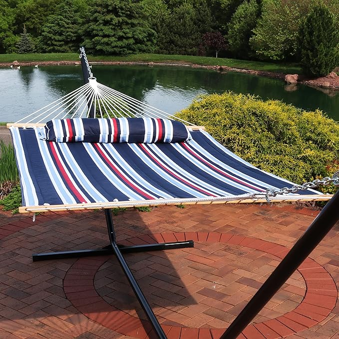 Sunnydaze Quilted Outdoor Hammock - Image 2