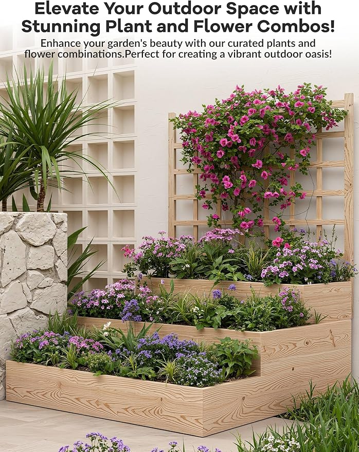 3-Tier Elevated Garden Planter, Wooden Vertical Raised Bed - Image 4