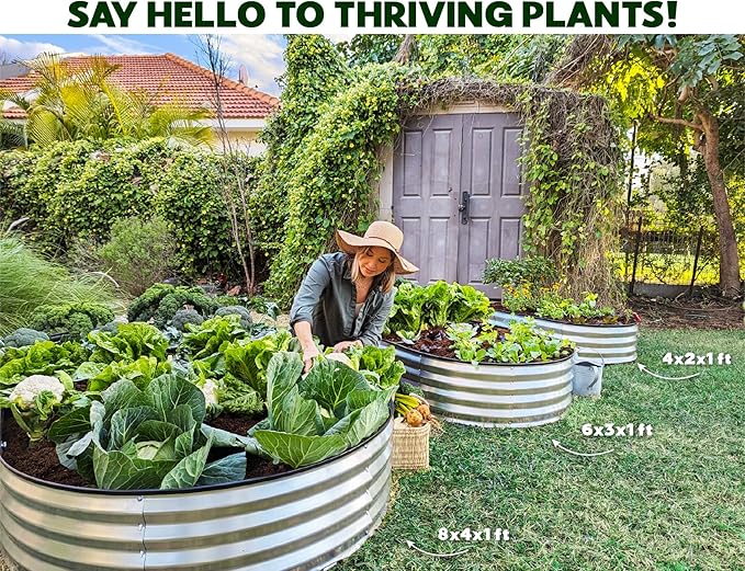 Plant & Plot Galvanized Raised Garden Beds Outdoor // 4×2×1 ft Planter Raised - Image 4