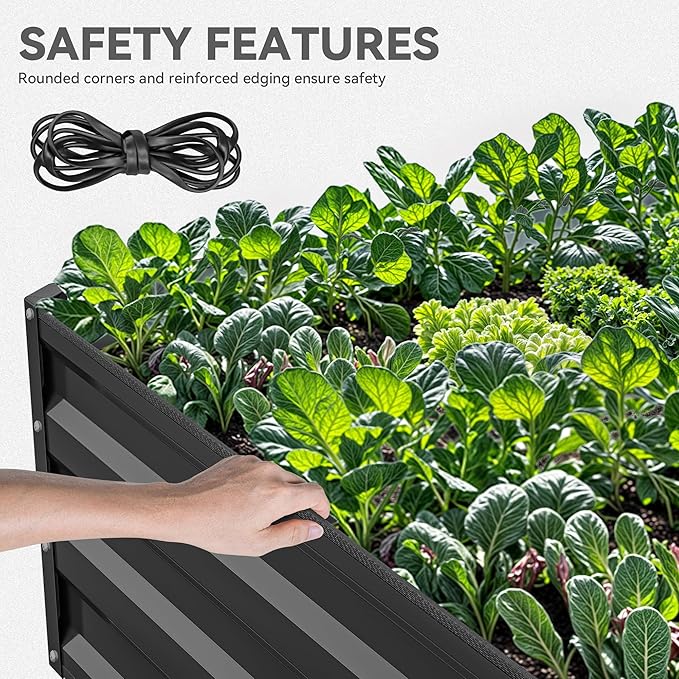 YITAHOME 96x48x12 in 2pcs Galvanized Raised Garden Bed Kit, Large Metal Planter - Image 5