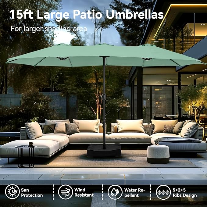 PHI VILLA 15ft Large Patio Umbrellas - Image 7