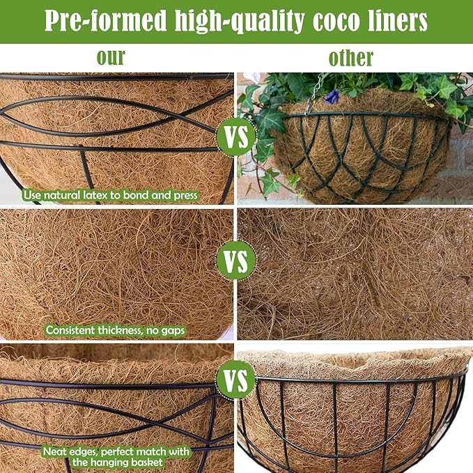 18 Inch 4 Pack Natural Coconut Fiber Liner - Image 4