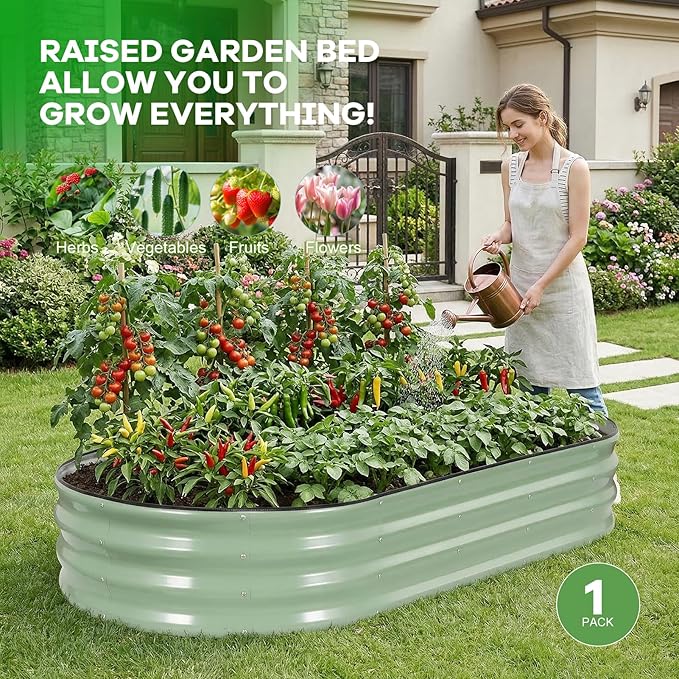 Galvanized Raised Garden Bed Outdoor, Rust-Resistant Garden Planter Box - Image 7