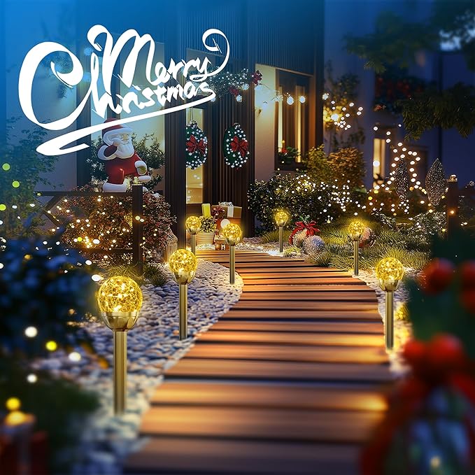 SOLPEX Solar Garden Lights String, 6 Pack Outdoor Christmas Decoration Warm - Image 2