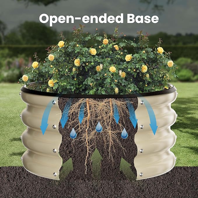 ZXZYHFTY Round Galvanized Raised Garden Bed kit, Round Large Metal Raised - Image 7