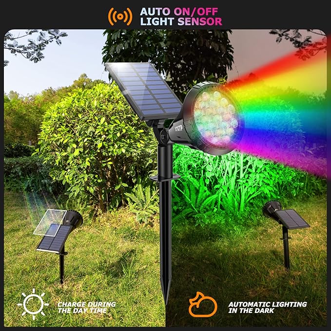 Solar Color Spot Lights Outdoor, 21 LEDs Color Changing Outdoor Lights - Image 8