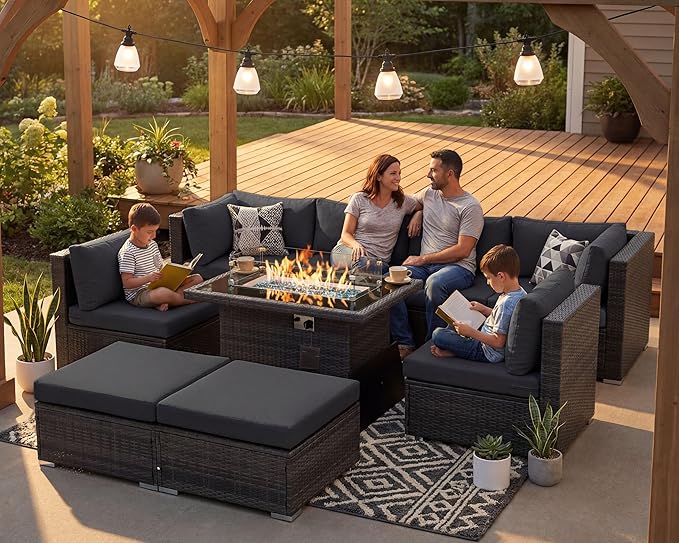NICESOUL 8 Seater Outdoor Patio Furniture Sectional Sets - Image 3