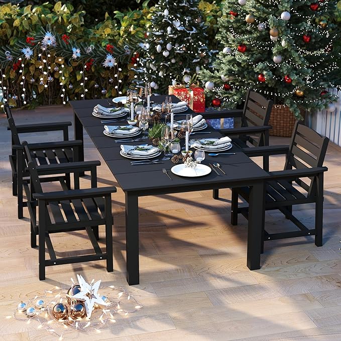 5-Piece Black Outdoor Dining Set - Image 7