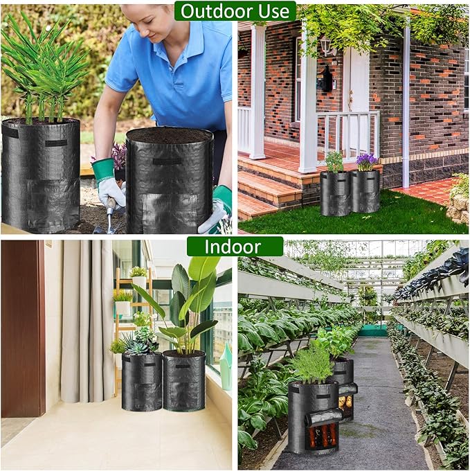 JJGoo Potato Grow Bags, 4 Pack 10 Gallon - Image 7