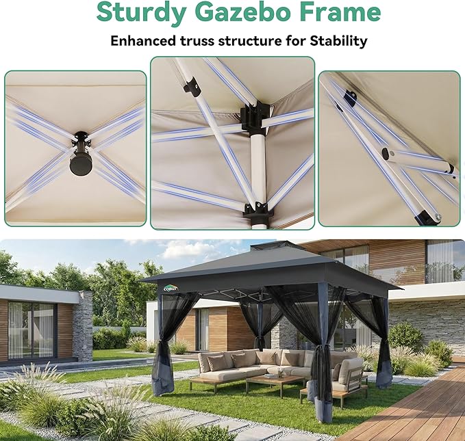 COBIZI 13x13 FT Pop up Gazebo on Clearance - Image 4