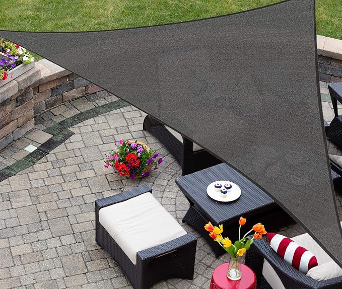 AsterOutdoor Sun Shade Sail Triangle 10' x 10' x 10' UV Block Canopy by AsterOutdoor