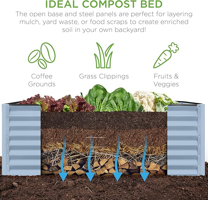 Best Choice Products 6x3x2ft Outdoor Metal Raised Garden Bed, Deep Root Box - Image 4