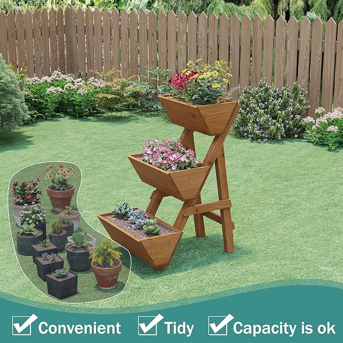 Small Raised Garden Bed, 3 Tier Vertical Garden Planter - Image 6