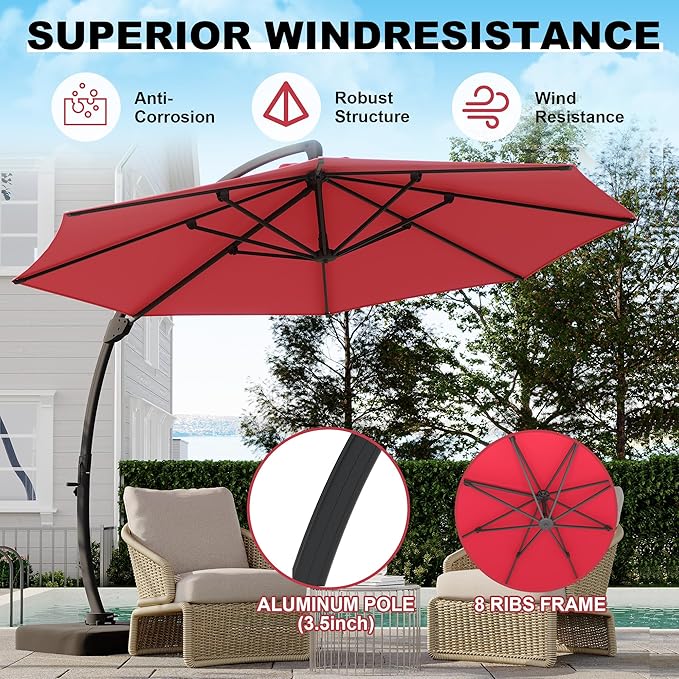 GarveeLife 11FT Cantilever Patio Umbrella - Image 5