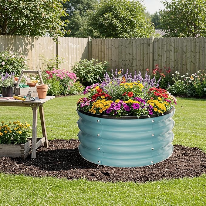 ZXZYHFTY Round Galvanized Raised Garden Bed kit, Round Large Metal Raised - Image 8