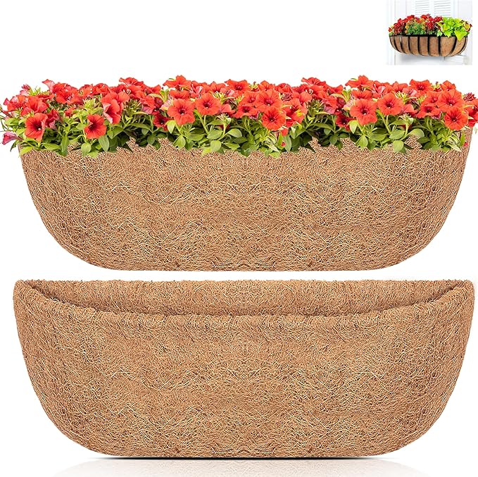 Y&M 30" Coco Liner for Window Box Deck Basket Planter Trough Coconut Fiber by YM