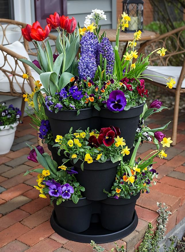 The HC Companies Terrace Planter 23” Vertical Herb Garden Planter, 3 Tiered - Image 4