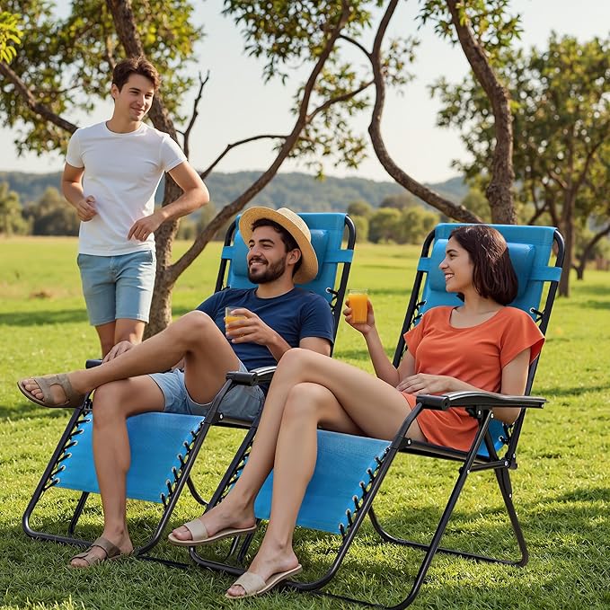 Homall Zero Gravity Chair Adjustable Folding Lawn Lounge Chairs Outdoor Lounge - Image 7