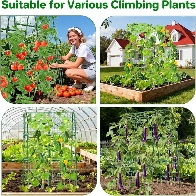 Cucumber Trellis for Raised Bed, U-Shape Garden Trellis for Climbing Plants - Image 6