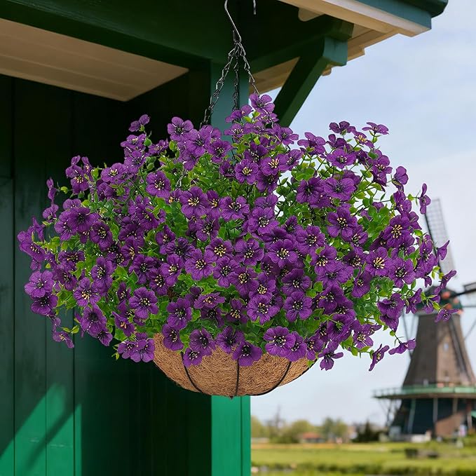 Artificial Faux Hanging Plants Flowers Basket - Image 8