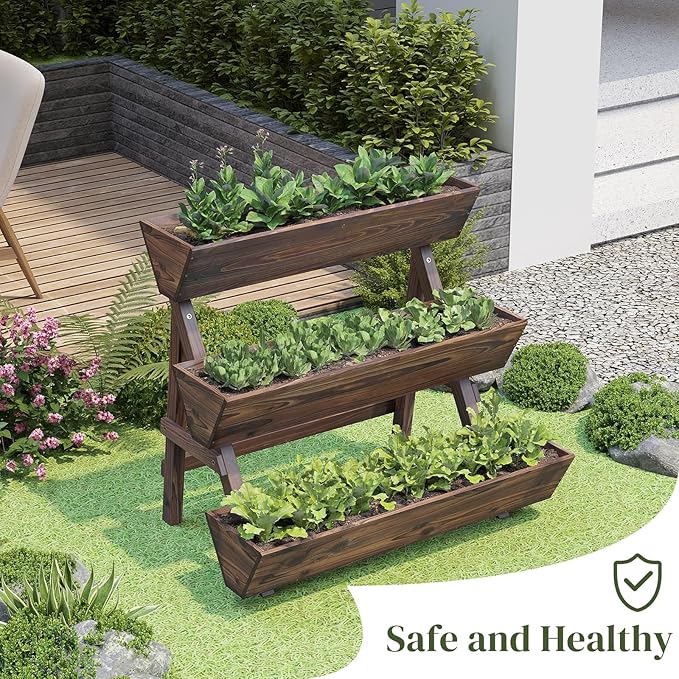 3-Tier Wooden Vertical Raised Garden Bed - Image 4