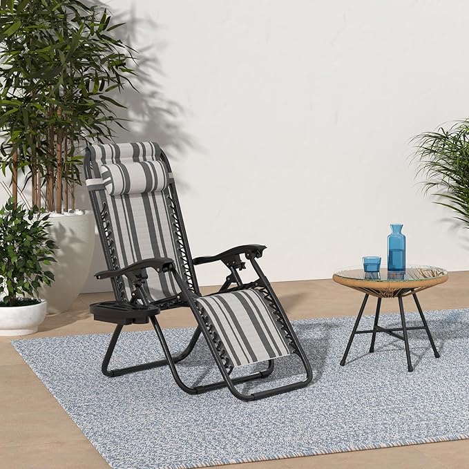 Best Choice Products Set of 2 Adjustable Steel Mesh Zero Gravity Lounge Chair - Image 2