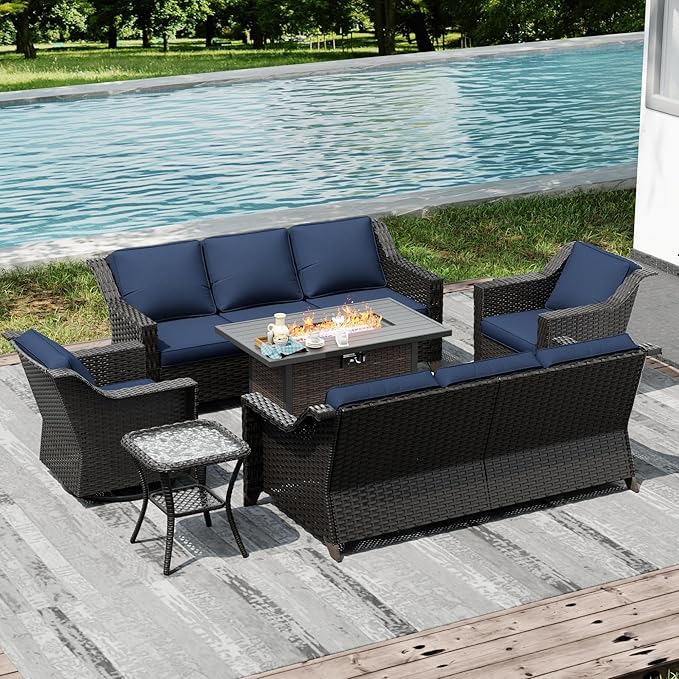 Joyside Wicker Patio Furniture Sets, 6 Pieces Upgraded Large Size Outdoor - Image 7