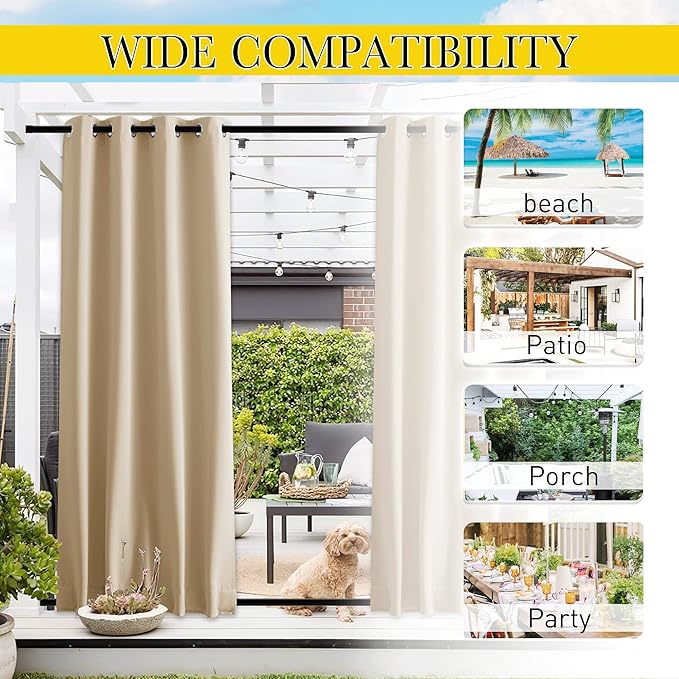 NICETOWN 2 Panels Outdoor Curtains - Image 8