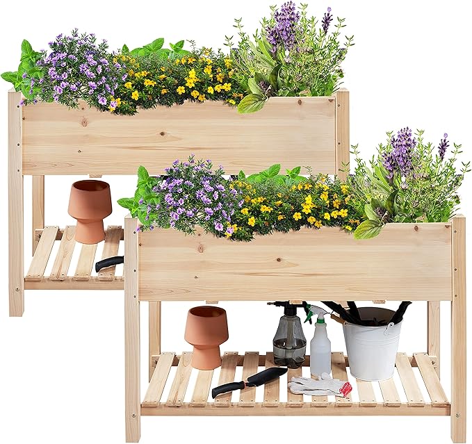 Yaheetech 47x23x32in Wooden Raised Garden Bed by Yaheetech