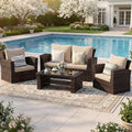 Wisteria Lane 4 Piece Patio Furniture Set, Wicker Outdoor Patio Conversation by WisteriaLane