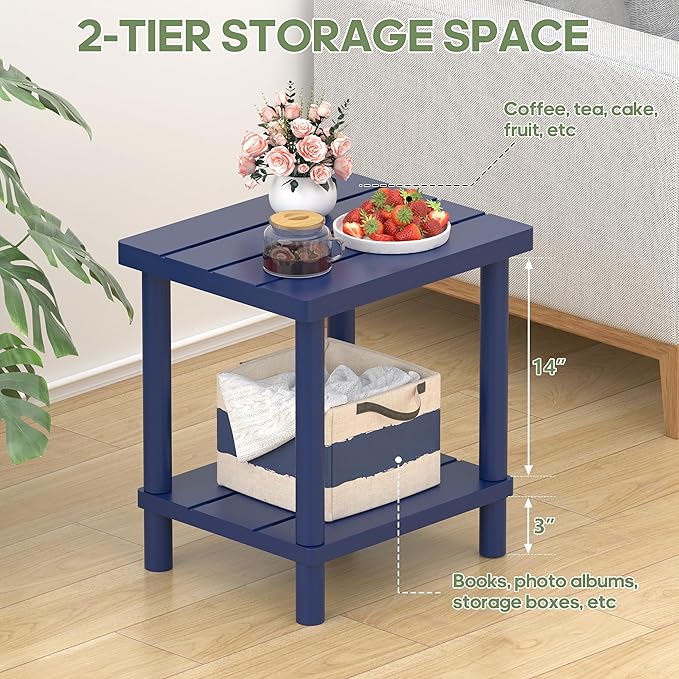 Outdoor Side Table, 2-Tier Small Outdoor Table - Image 7