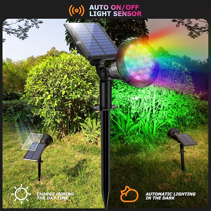 Color Changing Solar Spot Lights Outdoor, 21 LEDs Brightness Solar Pathway - Image 8