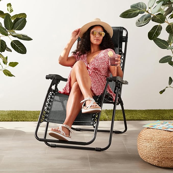Amazon Basics Outdoor Patio Zero Gravity Portable Folding Reclining Lounge Chair - Image 2