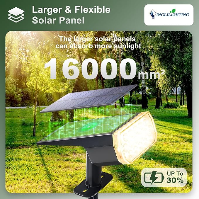 DINGLILIGHTING Waterproof Solar Lights Outdoor: IP65 Led Spot Light Decorations - Image 2