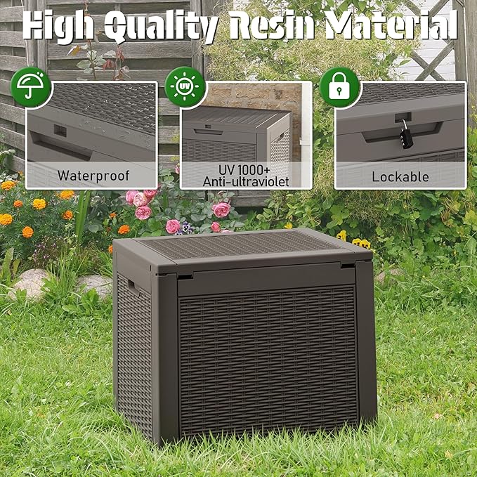 Outdoor Storage Box, Resin Deck Boxes Indoor and outdoor, Waterproof Storage - Image 3
