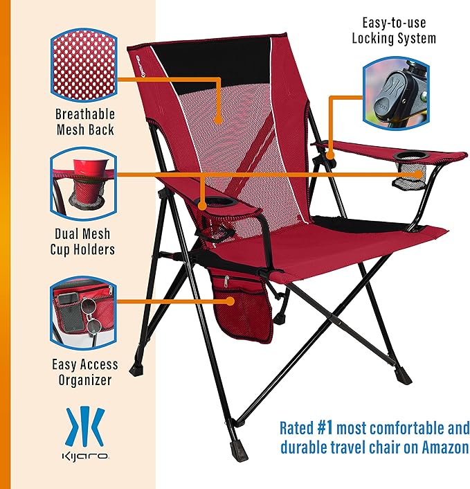 Kijaro Dual Lock Portable Camping Chairs - Image 6