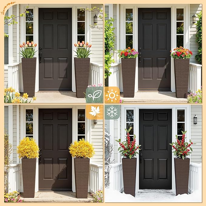 Greesum 32 Inch Tall Plastic Planters - Image 8