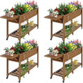 YEFU Raised Garden Bed with Legs: 57x18x30in Elevated Poly Planter with Wheels by YEFU
